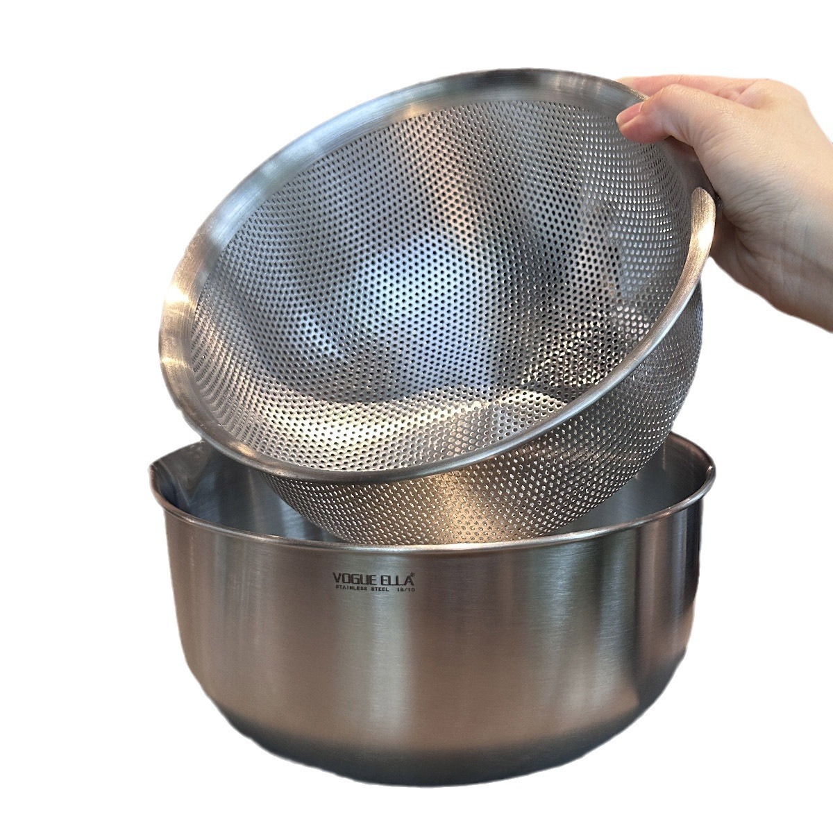 [Auto-retenido] 316 Acero inoxidable drenaje cesta de lavado de vegetales lavabo de doble capa de drenaje cuenca de frutas cuenca agua filtrado arroz lavado cesta