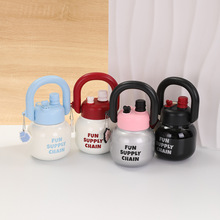 高颜值316不锈钢双饮拎拎壶便携大肚茶漏保温壶大容量吸管吨吨桶