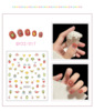 Cartoon cute nail stickers for nails, fruit oil, fake nails, South Korea, with little bears, flowered, wholesale