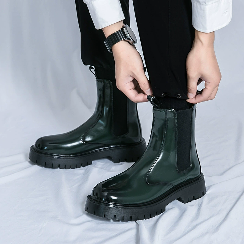 Мужские кожаные сапоги трансграничный большой размер осень-зима новая кожаная обувь модная мужская высокая кожаная обувь тенденция толстого дна Xuheng 6 сезон