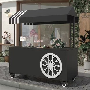 Factory Wholesale Iron Stall Cart Hand-Pushed Dining Cart Outdoor Snack Night Market Mobile Stall Shopping Mall Street Stall Dining Cart