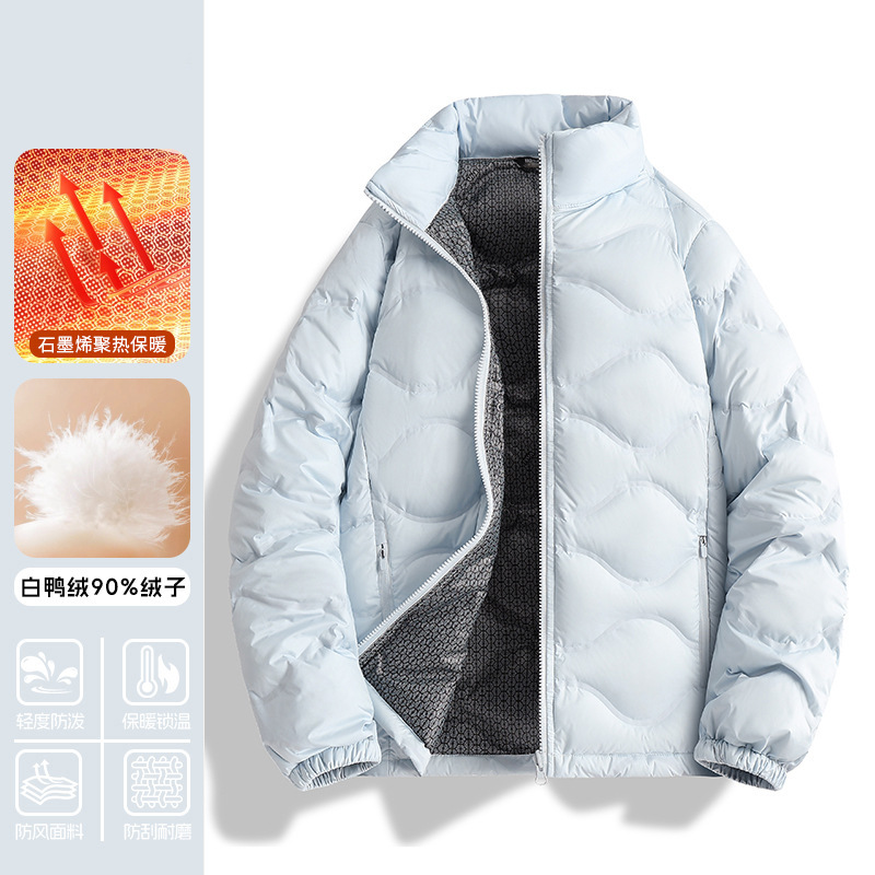 骆陀轻薄羽绒服女冬季2025新款白鸭绒冲锋衣防寒内胆大码立领外套|undefined