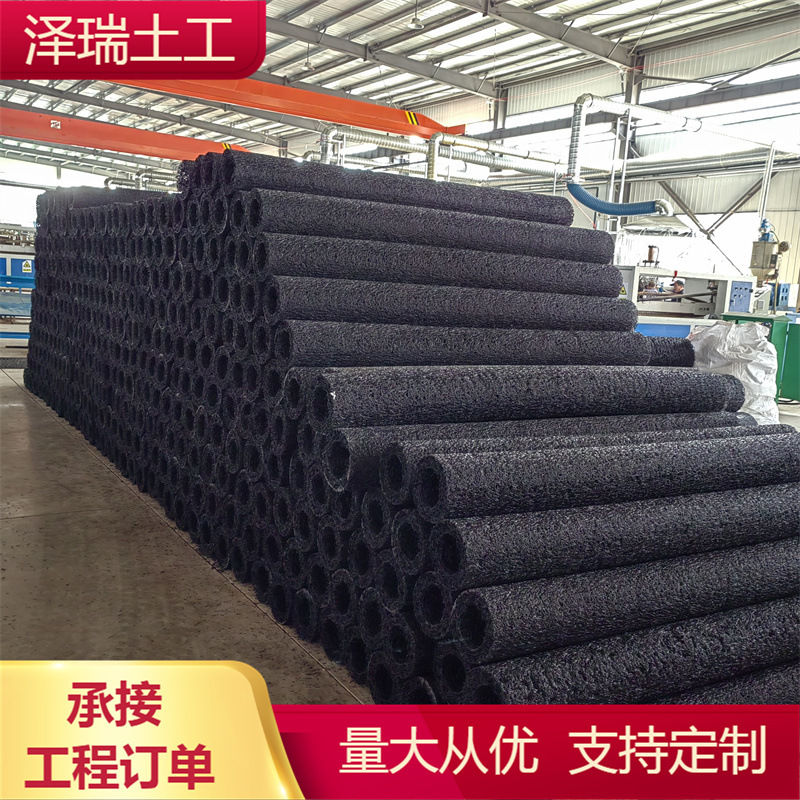 厂家批发包布盲沟直径50-400全新料盲管路基隧道排水乱丝塑料盲沟