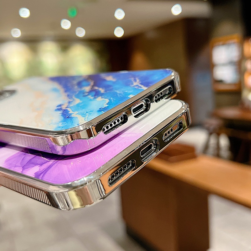 Galvanoplastie à motif marbré 2 en 1, étui de protection 2 en 1 adapté au téléphone iPhone 15 ProMax Apple 1413 S23_voghion.com