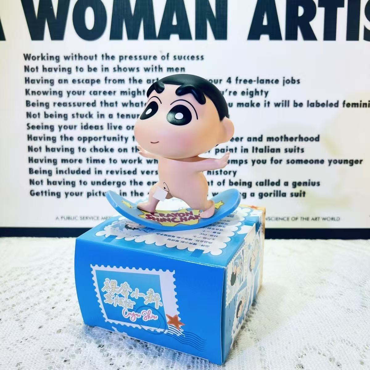 Crayon Shin-Chan Skateboard Surfing Full Series Q Version Lotus Anime Figure Model Desktop Ornament Car Central Control Doll