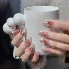 【流光金沙】法式穿戴甲公主腮紅氣質高級感小眾貼鑽氣質美甲批發