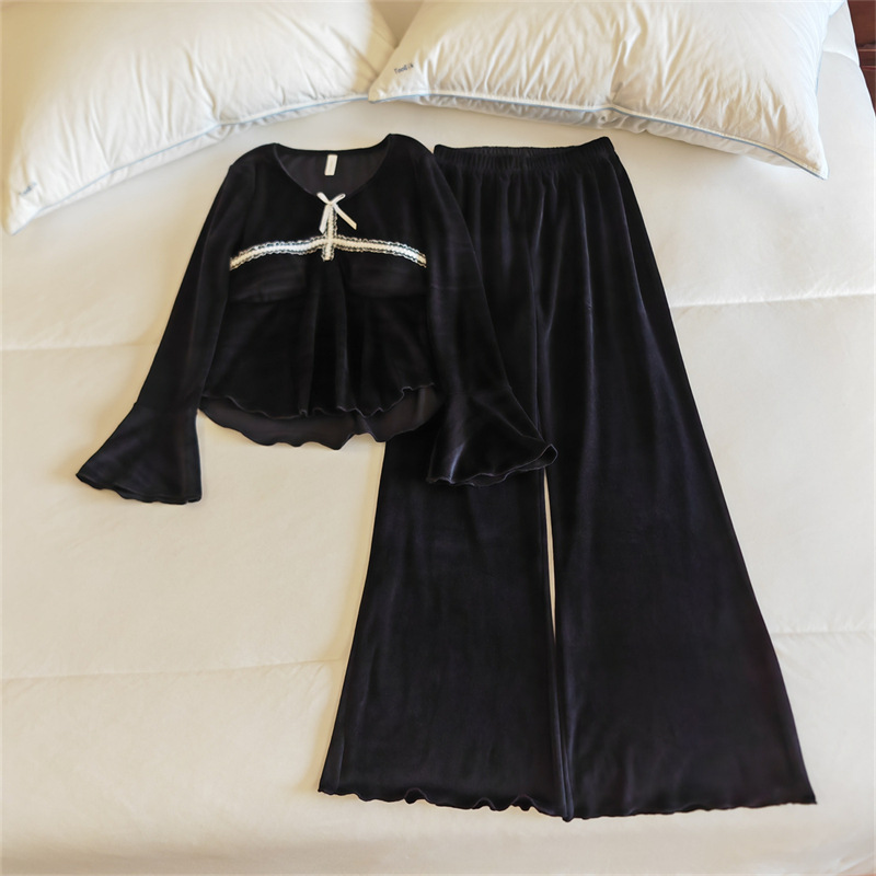 8644#(가슴 패드 포함) 슈트 블랙 아일랜드 벨벳