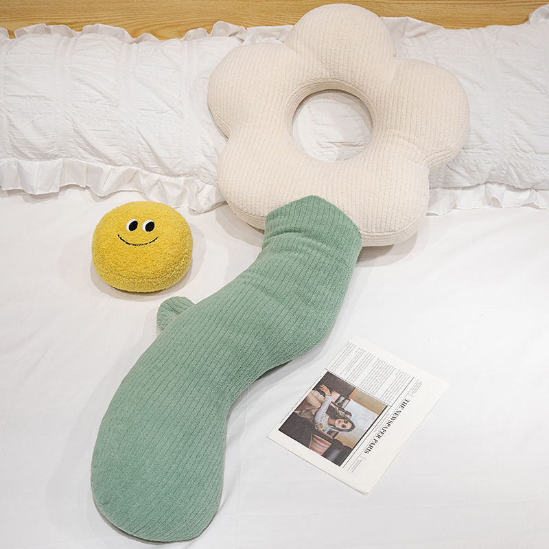 Almohada Larga en Forma de Flor de Peluche Suave para Cama y Dormitorio image 8