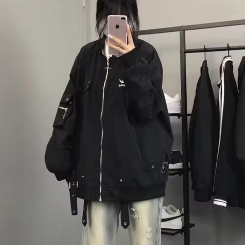 Stylish men's heavy-duty designed American hip-hop hiphop baseball jacket high street pilot work jacket for men
