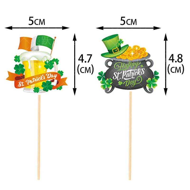 Nueva decoración del día de San Patricio pastel plug-in irlandés vacaciones atmósfera decoración pastel decoración tarjeta inserción