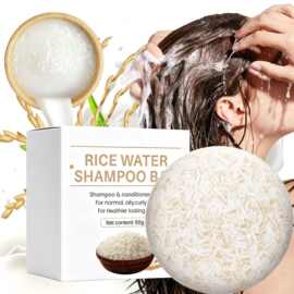 跨境大米洗发皂rice soap淘米水滋润手工皂护发洗头皂黑发香皂