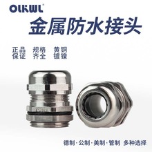 黄铜镀镍金属防水接头电缆密封锁紧格葛兰头电线固定填料函M18M20