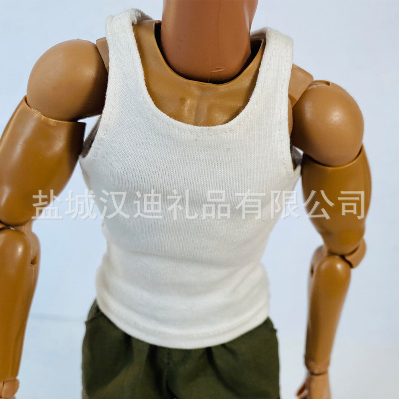 Doll custom 1/6 men's soldiers black and white Wolverine vest T-shirt sports base clothing to figure to doll custom