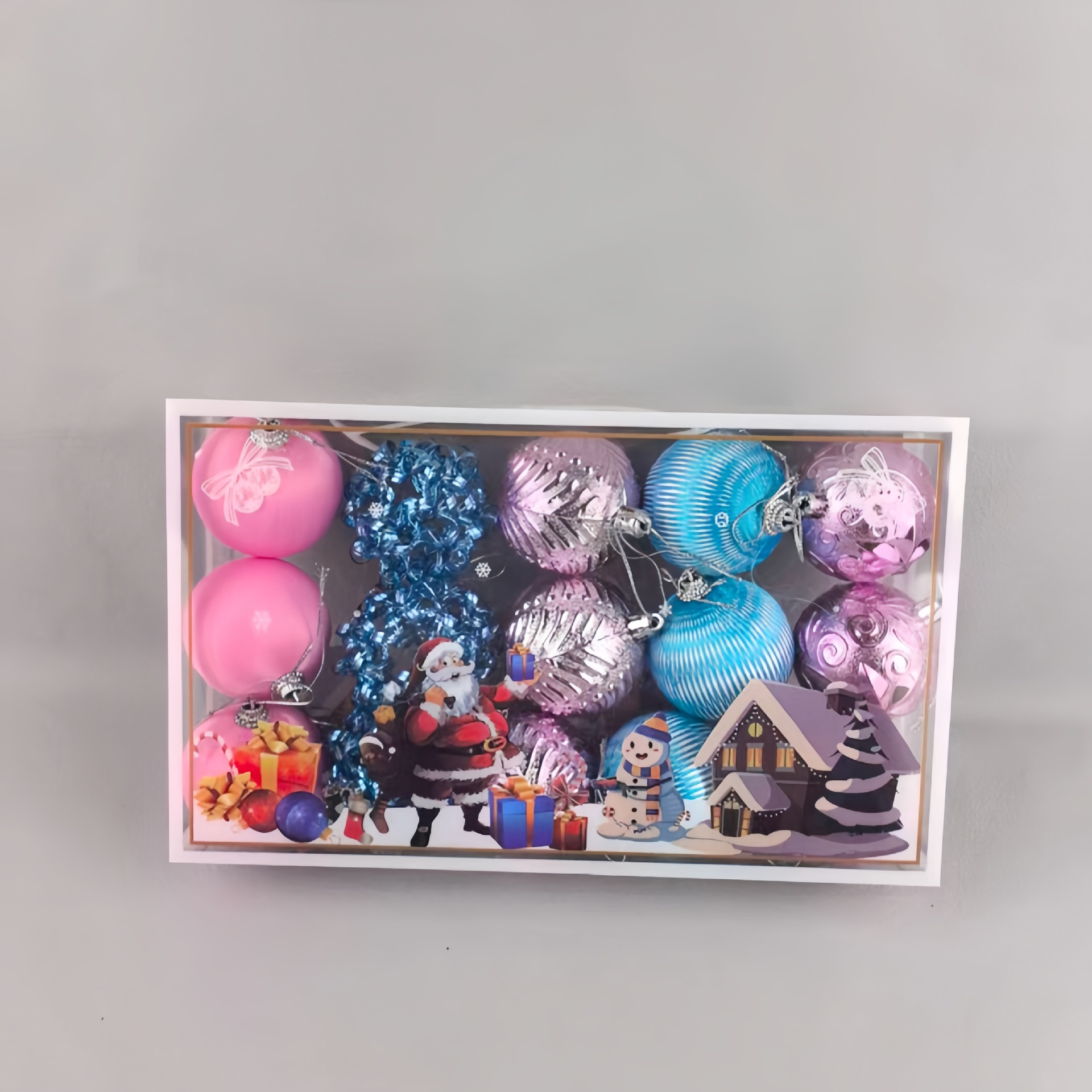 Nuevos Adornos navideños transfronterizos cuelgan bolas navideñas juego de bolas navideñas colgante de árboles de Navidad caja de regalo bolas navideñas q image 7