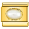 0485-Oval all gold and white pearls