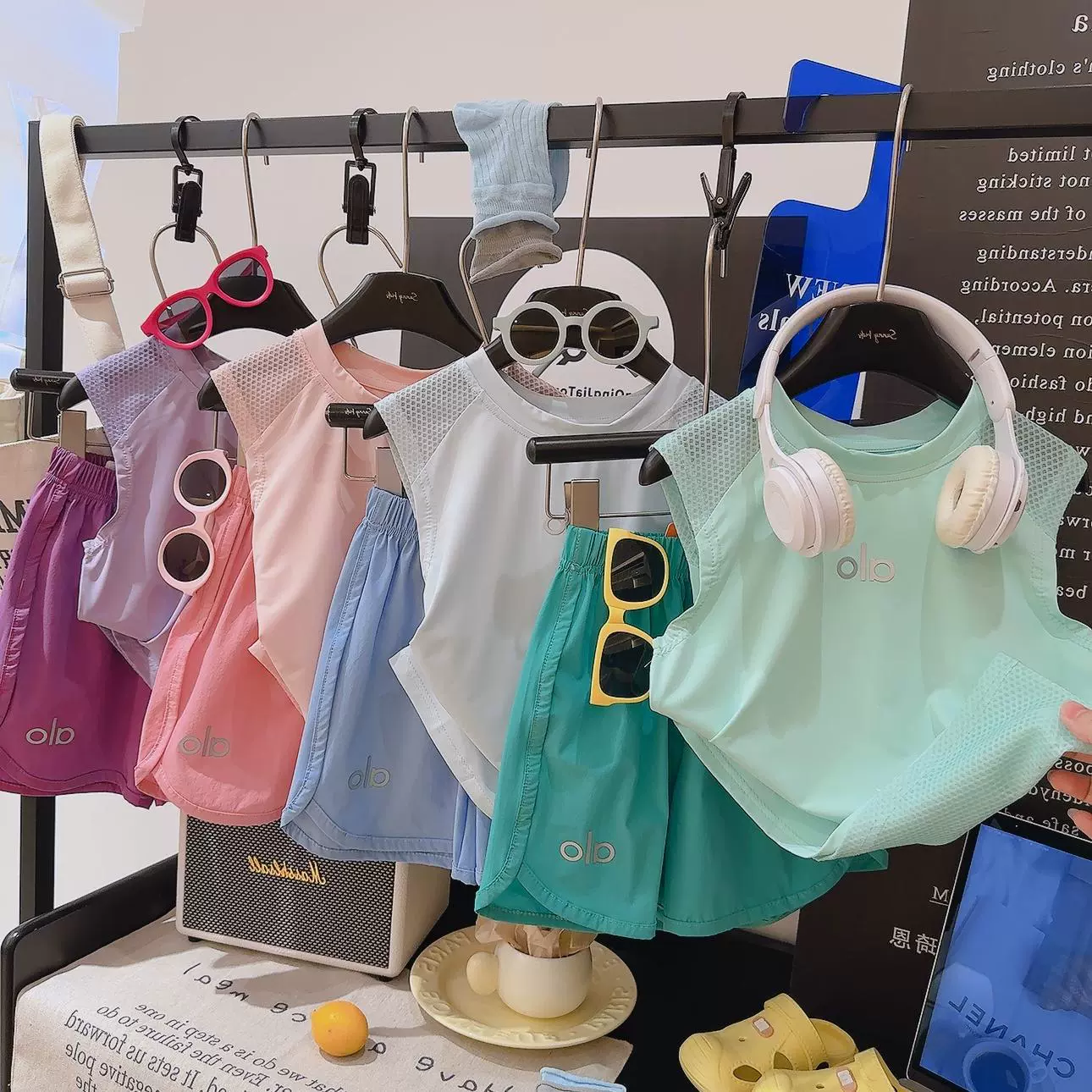 儿童新款背心套装2026新款冰感速干透气休闲无袖女童夏季套装