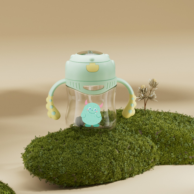 Baby naughty toukie taza de bebés, taza de agua para niños, taza de paja a prueba de fugas y caídas para jardín de infantes