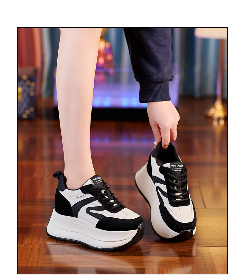Giày sneaker nữ đế dày tăng chiều cao dáng nhỏ khoe chân — Màu be chi tiết 15