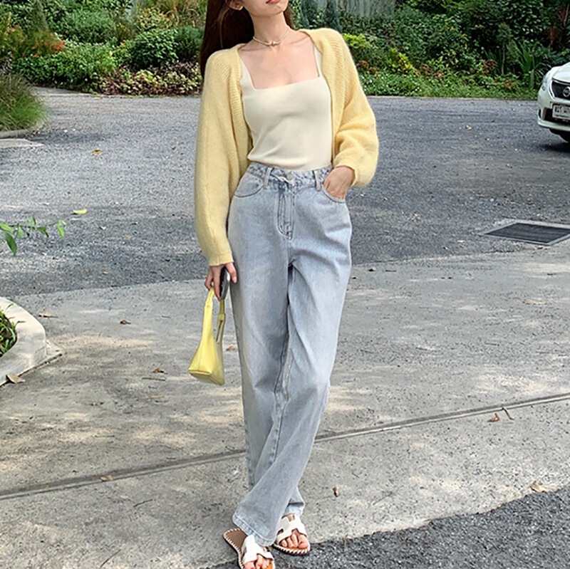 Annie Romance Soft Waxy Mauhair Strap Two-Waistle Cardigan