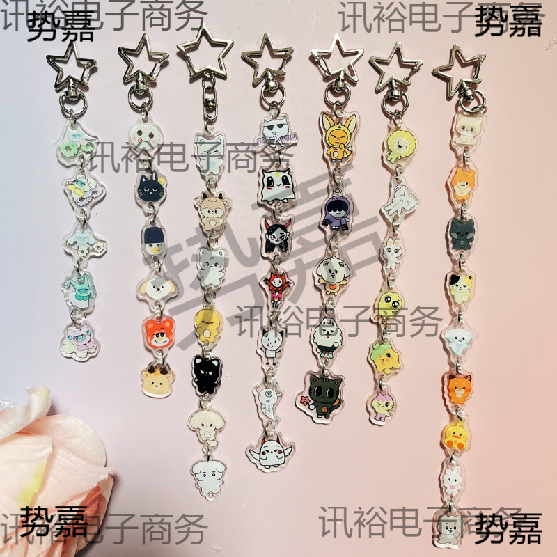 Ajens Star Han Keychain Cute Double-Sided Cartoon Newrizze Acrylic Peripheral Zb1 Doorman