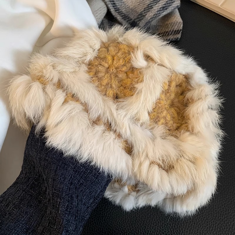 카키 배색 사자탈 모자