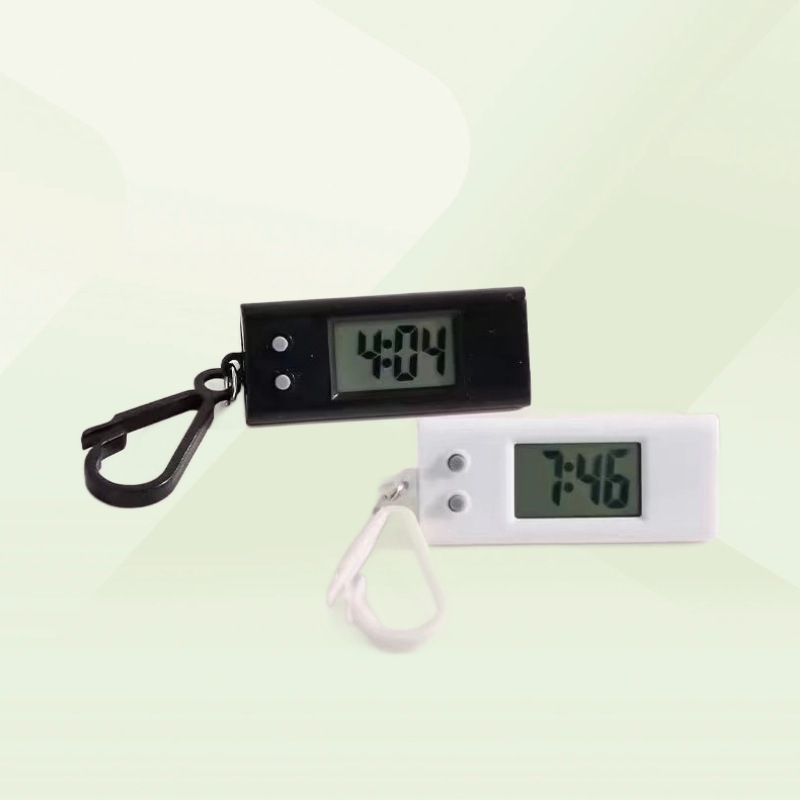 工厂简约桌面静音时钟学生迷你钥匙扣小时钟随身卡通三角电子时钟