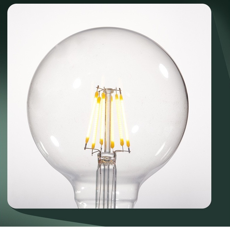 Bombilla LED decorativa retro estilo Edison, filamento visible E27, vidrio transparente, luz cálida vintage