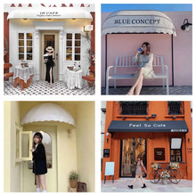 商铺门头遮阳篷法式棚西瓜篷半圆装饰雨搭欧式折叠伸缩户外遮雨棚