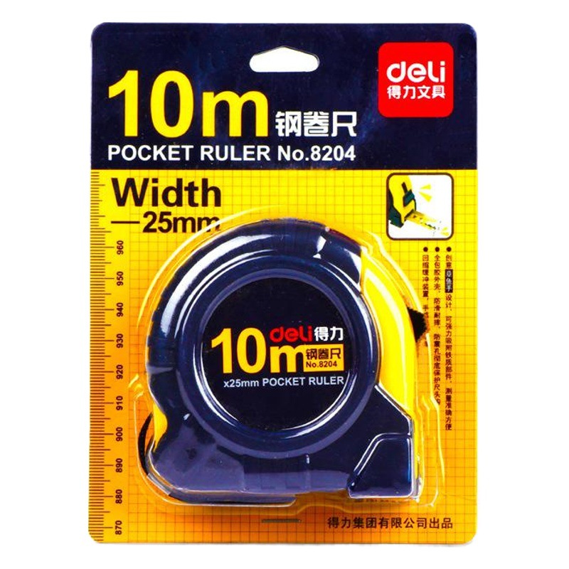 Deli cinta de acero carpintería electricista cinta retráctil automática 10 m 5 m 3 m 2 M