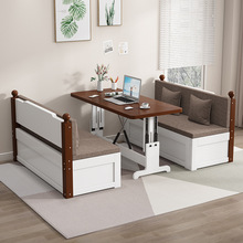 实木沙发床可折叠客厅家用卡座床两用小户型收纳储物床多功能沙发