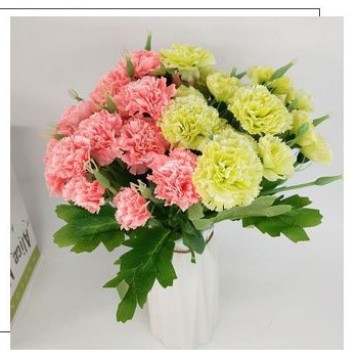 厂家供应仿真花康乃馨小把花 婚庆工程家居装饰花绿植批发A