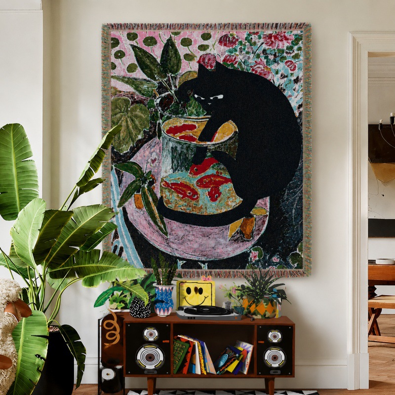 Cross-Border Ozon Matisse Oil Painting Brutalist Decorative Blanket Art Woven Tapestry Sofa Throw Blanket Leisure Blanket