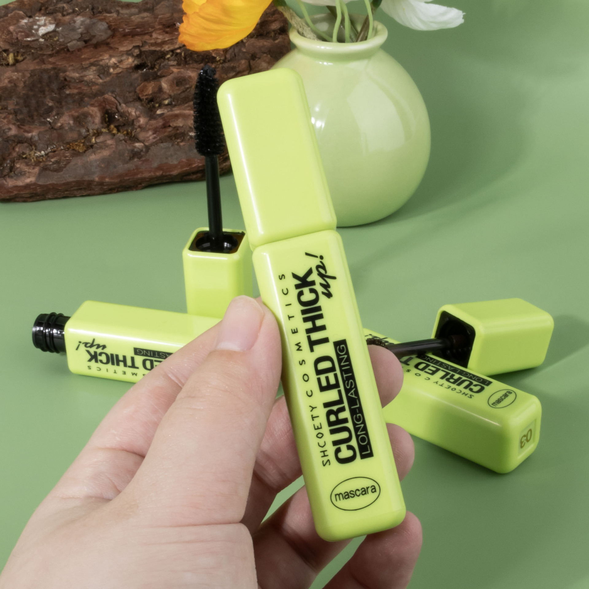 SHCOETY Cross-border 7D Mascara is waterproof, does not smudge, naturally slender, thick, long-lasting, and curls eyelashes as a base undefined