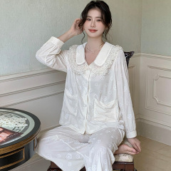 睡衣女秋冬季法式新款甜美可爱保暖女士家居服四方立绒套装可外穿
