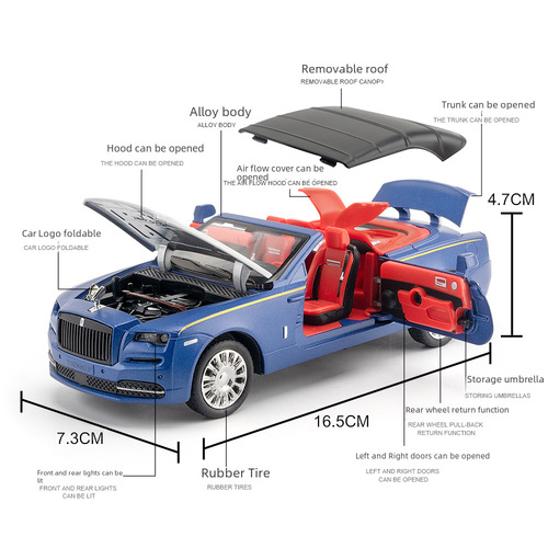 (Boxed) 1:32 Scale Rolls-Royce Phantom Alloy Car Model Ornament Children's Toy Wholesale Distribution
