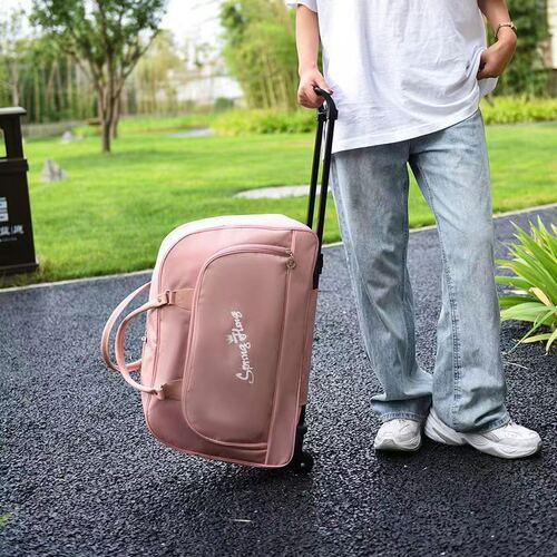 Large Capacity Wheeled Suitcase Short Trip Carry-on Bag for Men and Women Travel Folding Storage Bag with Wheels and Handle