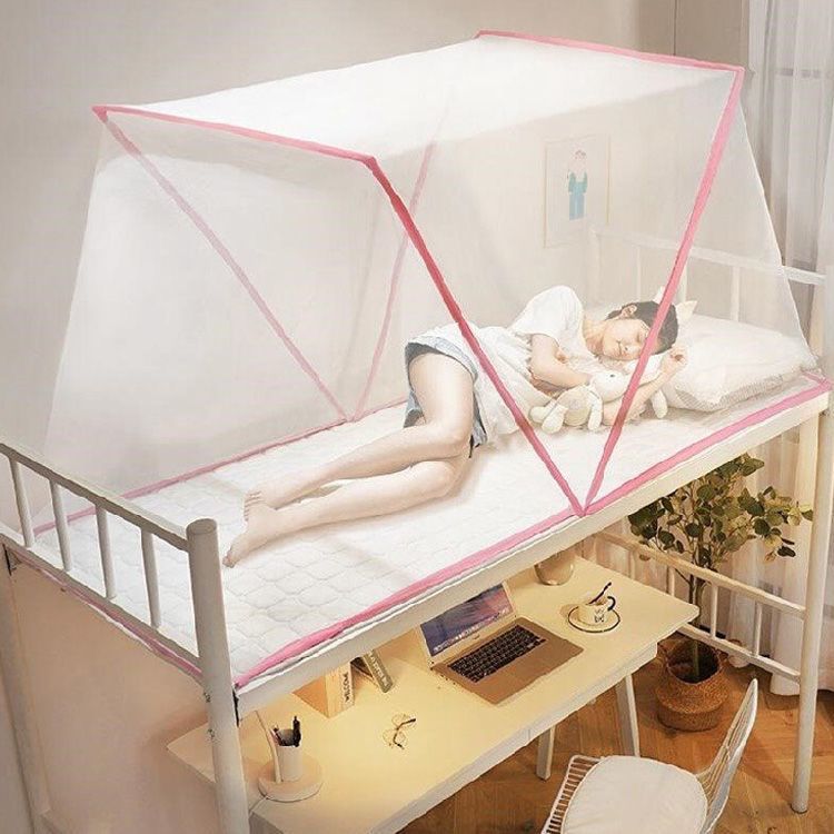 Mosquiteros plegables para uso doméstico sin instalación, almacenamiento retráctil, conveniente para abrir y usar en el dormitorio superior e inferior.