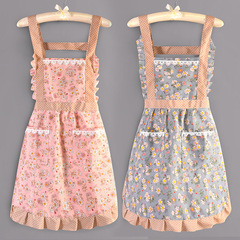 2021 New Cotton Apron Home Use Canvas Thin Kitchen Stain-Proof Breathable Cute Gas Princess Dress Workwear