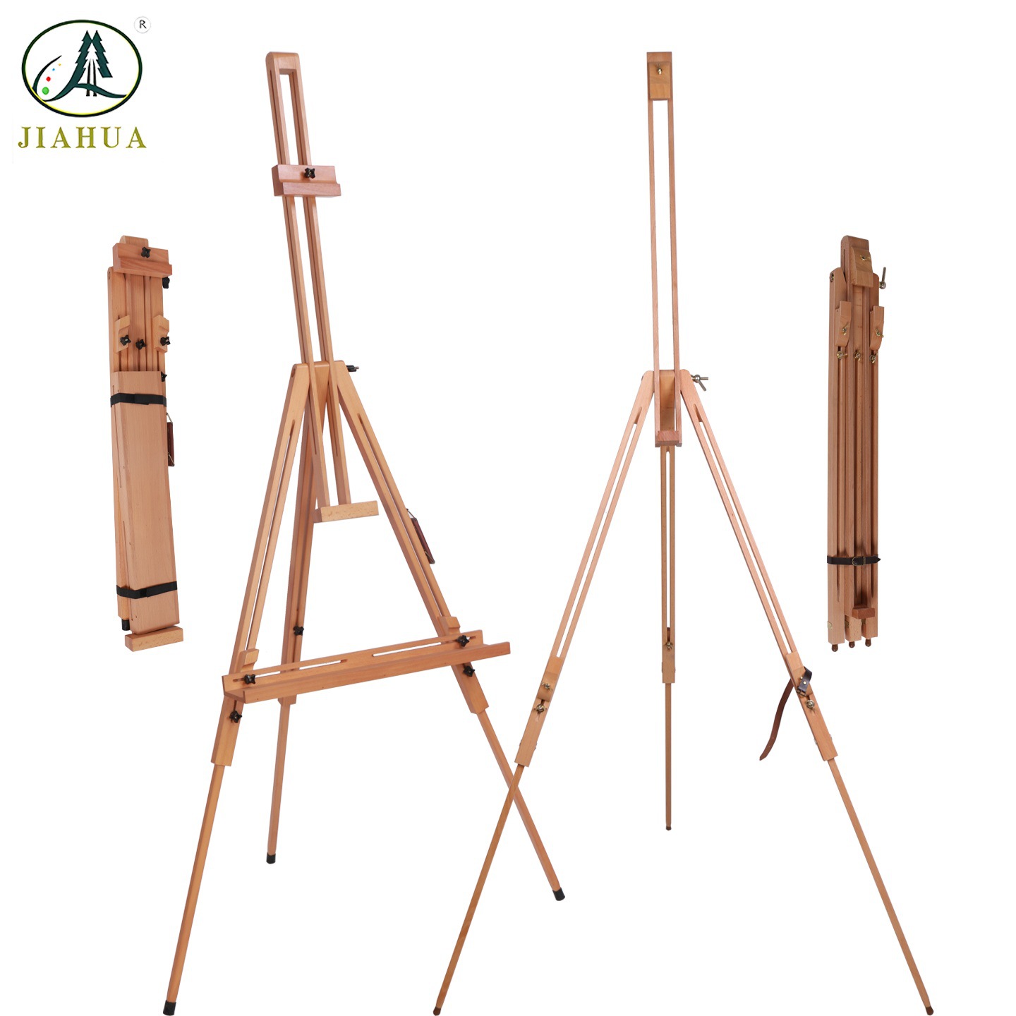 Art Student Easel Stand, Adjustable Height Tripod, Foldable, Household Solid Wood Drawing Board Display Stand, Stable