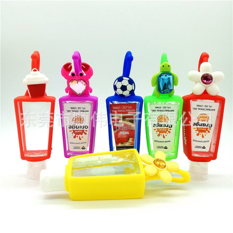 30ML免洗洗手液硅胶瓶套  卡通硅胶香水瓶套 便携式消毒液挂套