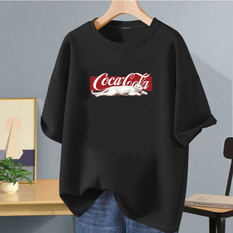 Camiseta de manga corta negra de seda helada de verano impresión de logotipo impreso ropa de clase de bricolaje ropa de trabajo camiseta de cuello redondo impresión