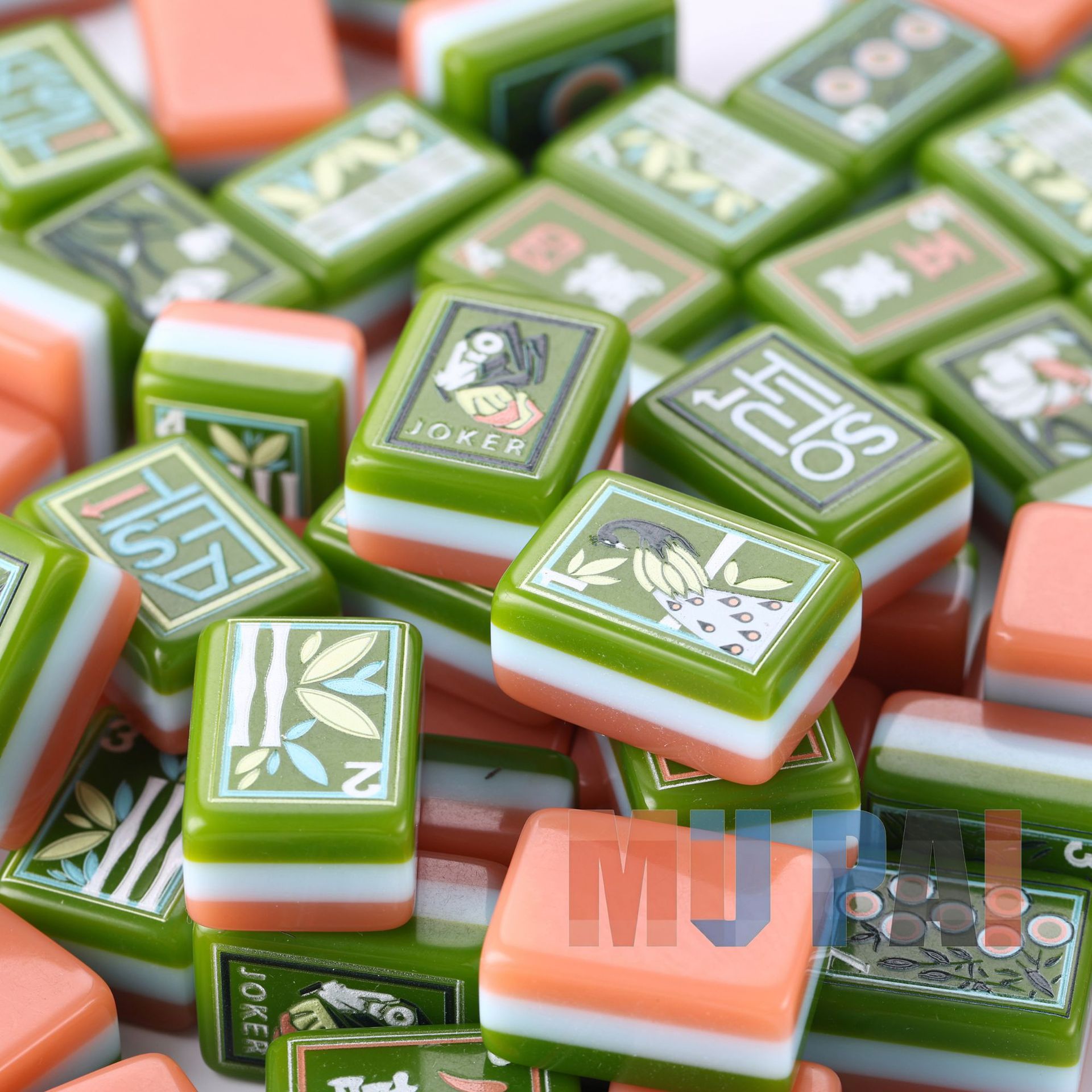 In-Stock American Three-Layer Acrylic Mung Bean Green Hand-Painted Mahjong American Mahjong