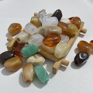 Two-color blooming irregular straight hole beads beaded DIY clothing bags mobile phone chain accessories wholesale