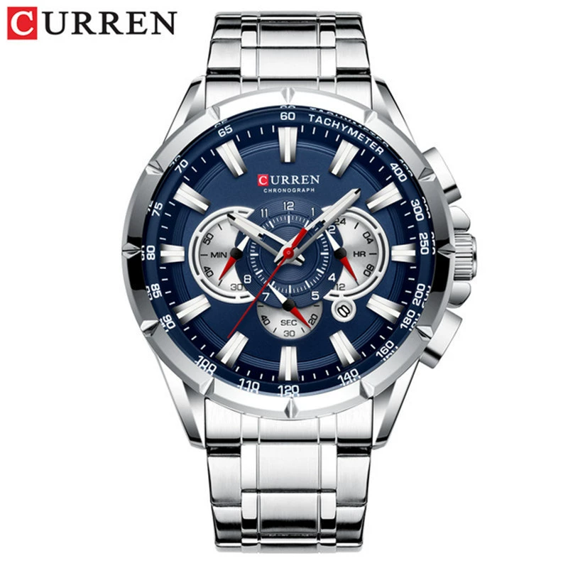Curren Karray 8363 Мужские бизнес-сталь браслеты кварцевые календарь Шестой точка пакет многофункциональные ночи Мужские часы