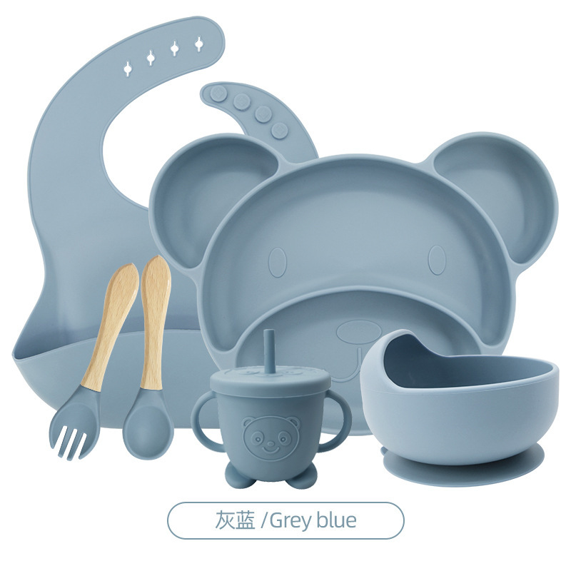 Vajilla infantil suplemento alimenticio tazón traje placa de silicona vajilla de bebé recién nacido vajilla de silicona necesidades diarias de la madre y el niño