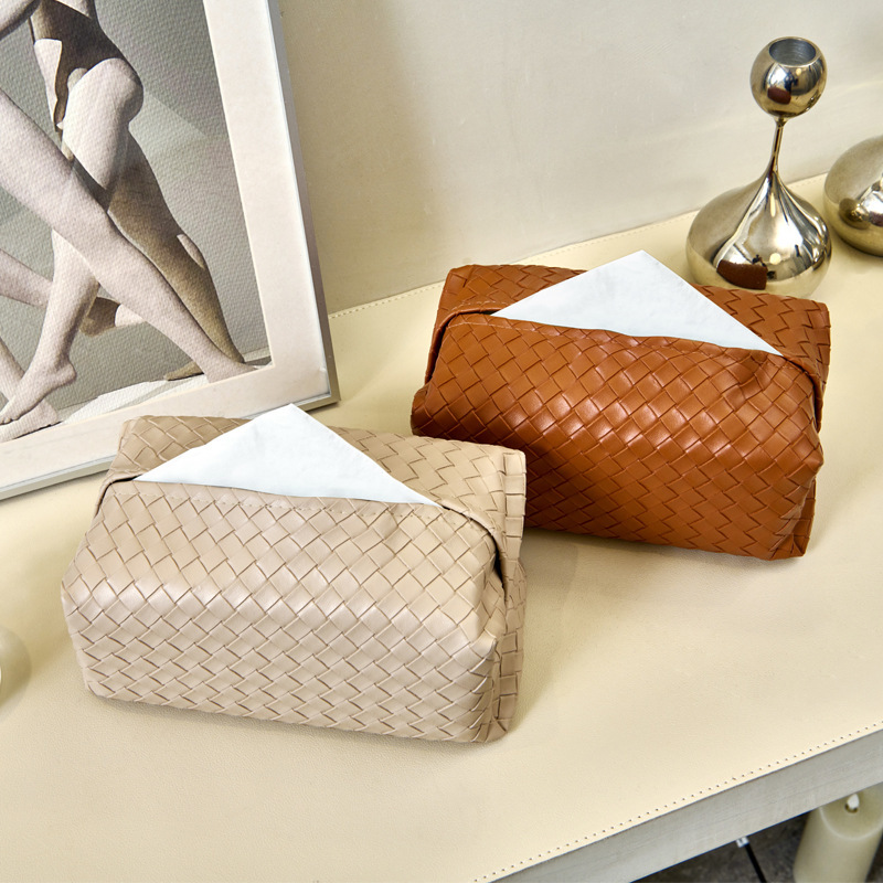 Desktop Tissue Box Pu Leather Napkin Holder for Hotel, Restaurant, and Home Use, Versatile Pull-Out Tissue Box