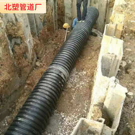 日丰HDPE多孔加筋缠绕波纹管 多孔骨架复合增强管三层壁管克拉管