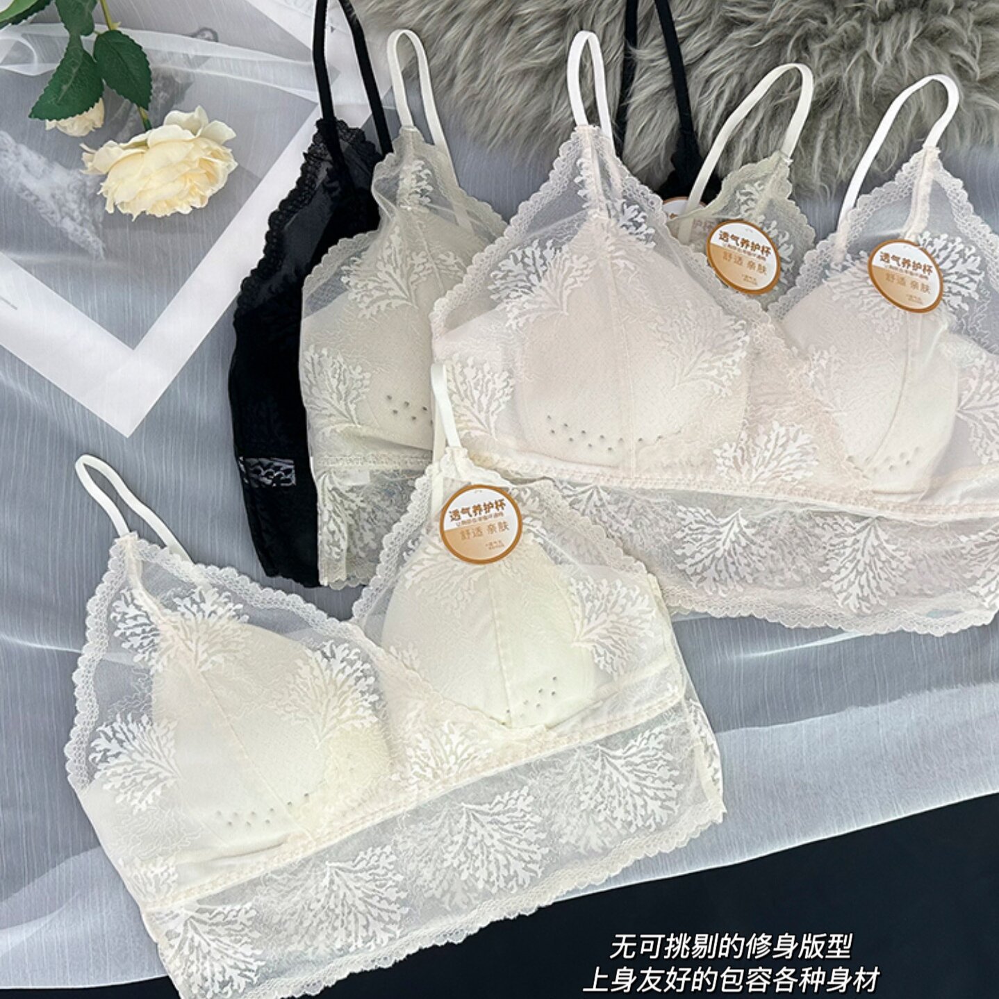 여름 얇은 tracless 플러스 사이즈 슬링 조끼, 가슴 패드 원피스 착용 없는 브래지어 레이스 섹시 백 속옷