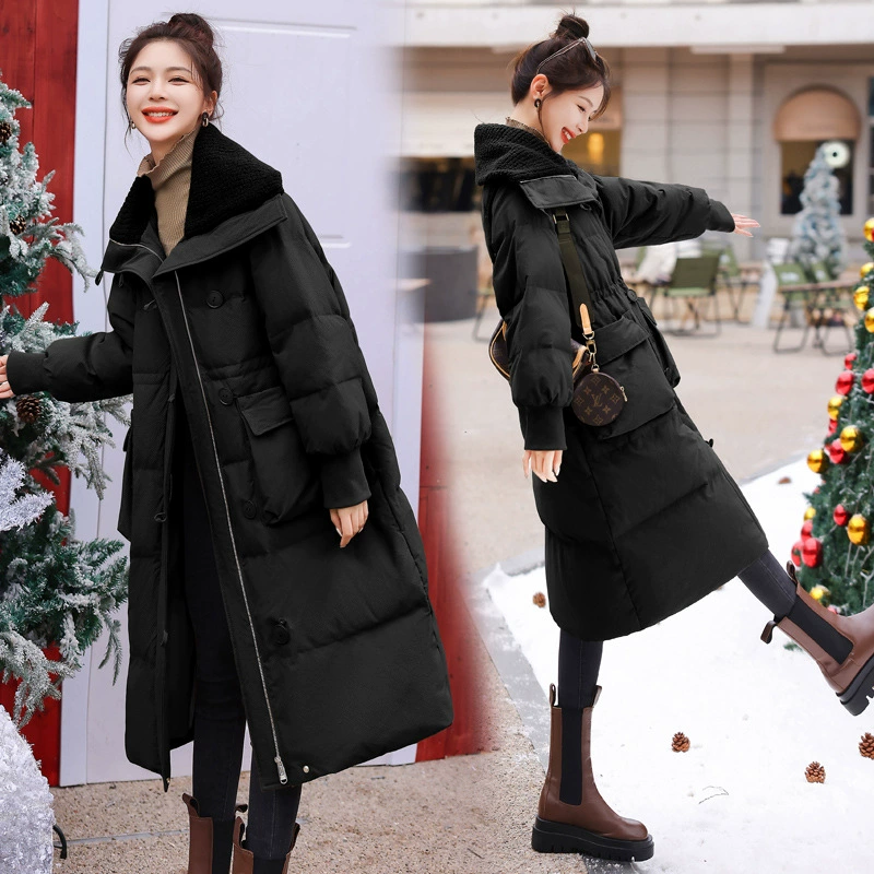 Long velvet down jacket, (Physicals), 2023 collection, duck down