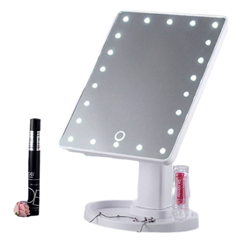 Портативное светодиодное квадратное туалетное зеркало Princess Mirror для стирки и чистки Косметическое зеркало для макияжа с легким сенсорным экраном Настольный компьютер